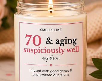 70th Birthday Gifts for Women, 70th Birthday Gift For Her, Funny Best Friend Birthday Candle, Turning 70 Present, Sister 70th Birthday Gift
