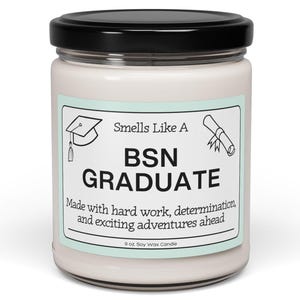 Pflege-Abschlussgeschenk, BSN-Kerzen-graduierte Geschenk, Bachelor of Science in Nursing Grad, neue Krankenschwester-Geschenk, RN-Abschlussfeier-Geschenk