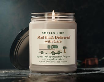 Vela de regalo para carteros, vela de agradecimiento por el servicio postal, regalo de Navidad para carteros, regalo de agradecimiento para empleados postales, vela de soja de 255 g