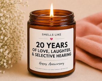 20th Anniversary Gift Candle, Funny Anniversary Gift for Couple, 20 Years Married Gift, Wedding Anniversary Candle, Husband Wife Gift