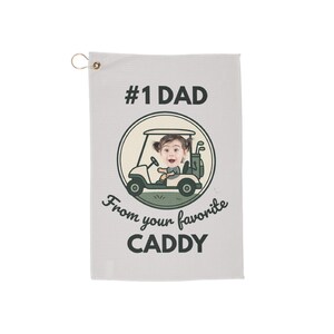 Personalized Custom Golf Towel for Dad with Child's Photo, Father's Day Gift, Golf Accessories, Golf Gift for Dad, Golf Lover Present image 5