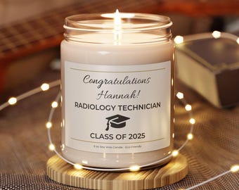 Radiology Technician Graduation Gift, Rad Tech Grad Candle, Personalized Rad Tech Gift, Class of 2026, Custom Healthcare Candle, X-Ray Tech
