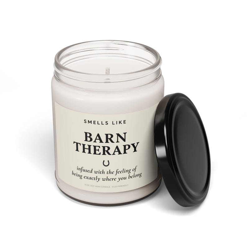 Horse Lover Gift, Equestrian Candle, Barn Girl Gift, Horse Mom Gift, Barn Therapy Candle, Horseback Riding Instructor Gift image 2
