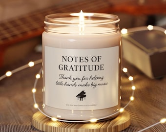 Regalo para profesor/a de piano, Vela para profesor/a de piano, Regalo de fin de curso, Regalo para nuevo/a profesor/a de piano, Regalo de Navidad, Regalo para instructor/a de piano