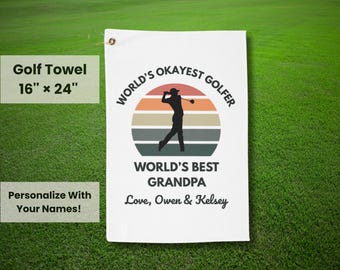 Golf Towel Gift for Grandpa, Personalized Gift for Grandfather, Golfer Gift, Golf Lover Towel, Golf Ball Towel, Custom Gift from Grandchild
