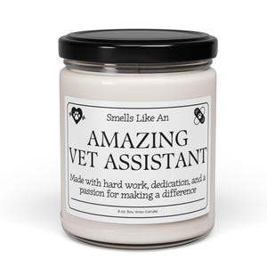 Veterinary Assistant Thank You Gift, Vet Assistant Employee Gift, Candle for Coworker, Vet Office Gift, Vet Assistant Appreciation Candle