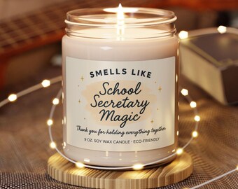 School Secretary Gift, School Secretary Magic Candle, Office Staff Appreciation, School Office Candle, Administrative Assistant Gift