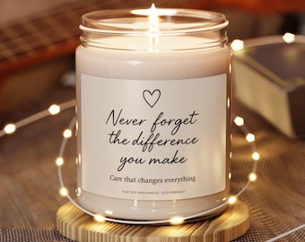 Caregiver Appreciation Candle, Nurse Gift, Hospice Worker Gift, Nursing Home Staff Thank You Gift, Caretaker Gift, Healthcare Worker Candle