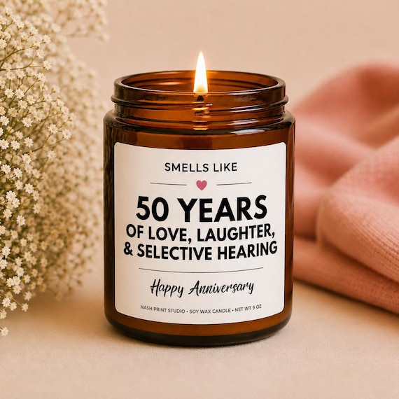 50th Anniversary Gift Candle, Funny Anniversary Gift for Couple, 50 Years Married Gift, 50th Wedding Anniversary Candle, Husband Wife Gift