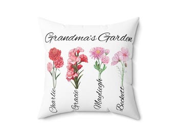 Cojín de flores del jardín de la abuela: cojín personalizable