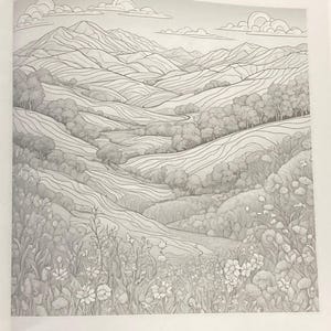 Relaxing Landscapes Coloring Book for Adults | Nature Scenes, Mountains ...