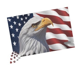 Vaterländisches Puzzle | 500 Teile Puzzle Amerikanischer Adler 200 Teile | 1000 Teile Puzzle | USA | Flagge Vogel | Stressabbau