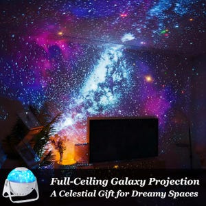Galaxy Deckenprojektor | Sternenprojektor Nachtlicht | Schlafzimmer Sternenhimmel Licht | Nebel Lampe | Raumdekor Geschenk