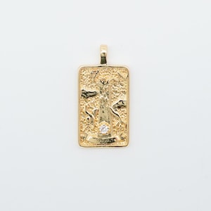 Gold Tarot Turm Anhänger - CZ Pave Tarot Karte Micro CZ Pave Anhänger für Halskette & Schmuck machen