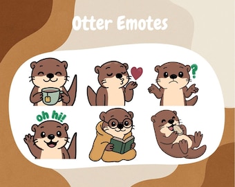 Emoticones de nutria para Twitch o Discord (paquete de 6)