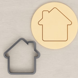 House With Chimney Cookie / Polymer Clay Cutter - Various Sizes