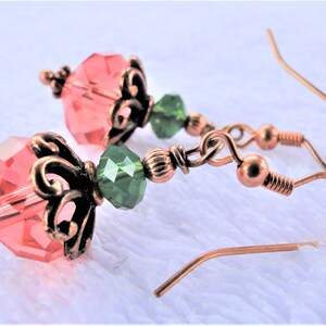Swarovski &quot;watermelon&quot; earrings - padparadscha crystals