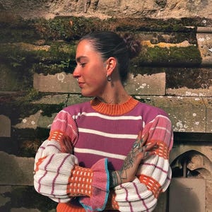 Handmade colourful knitted jumper!!!