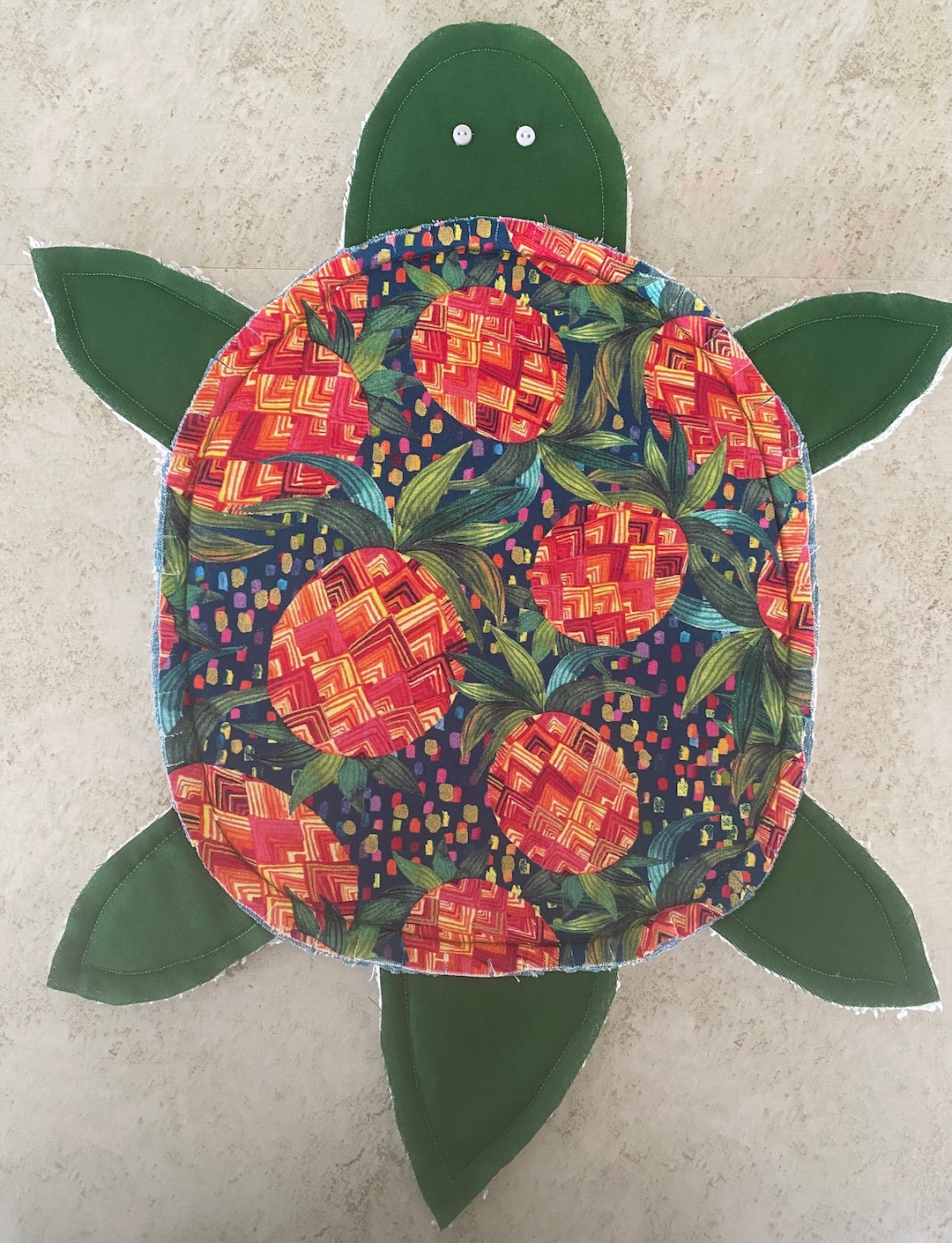The Turtle Kitchen Floor Mop Handmade NEW Pineapple Themed Cotton ...
