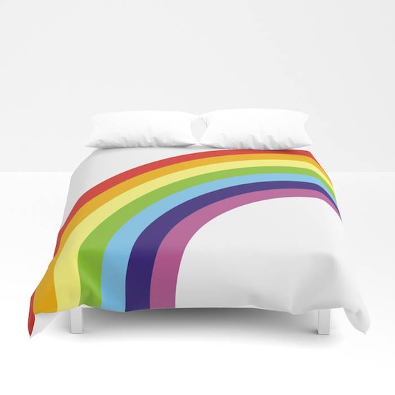 Rainbow Duvet Covercolorful Duvet Cover Setfull King Queen Etsy