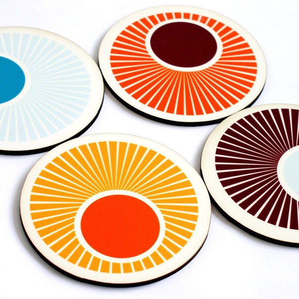 Wooden coasters, Drink coasters, Wood coasters, Orange pumpkin circles Geometric Modern coasters, coaster set, set of four drink coasters