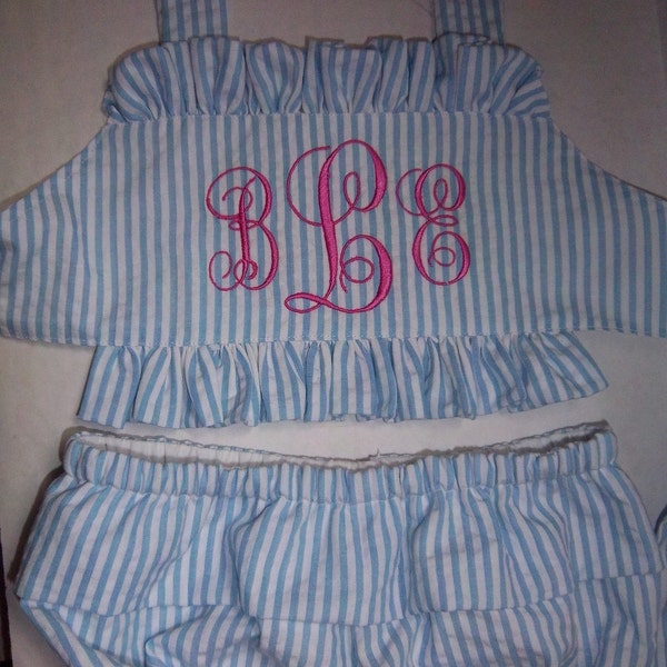 Boutique Seersucker Two  Piece Swimsuit  Size 6mths.-12mths.-18mths.--2T-3T-4T-5T