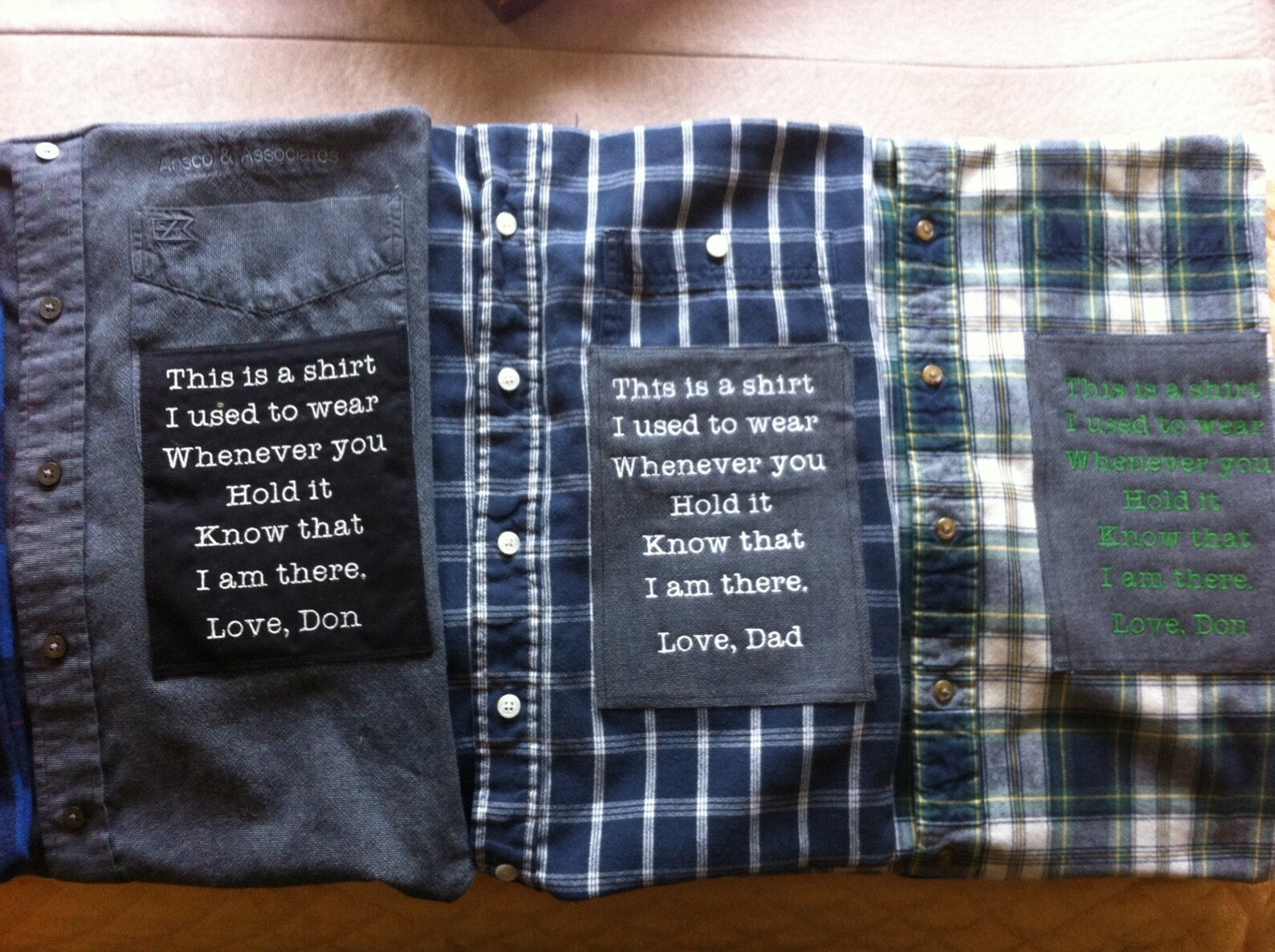 Memory Keepsake Pillowcase Made From Shirts or clothing of Etsy