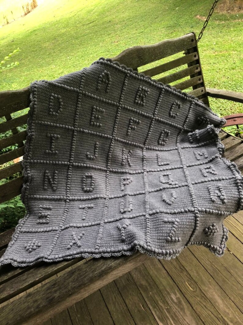ABC Crochet Baby Blanket Etsy