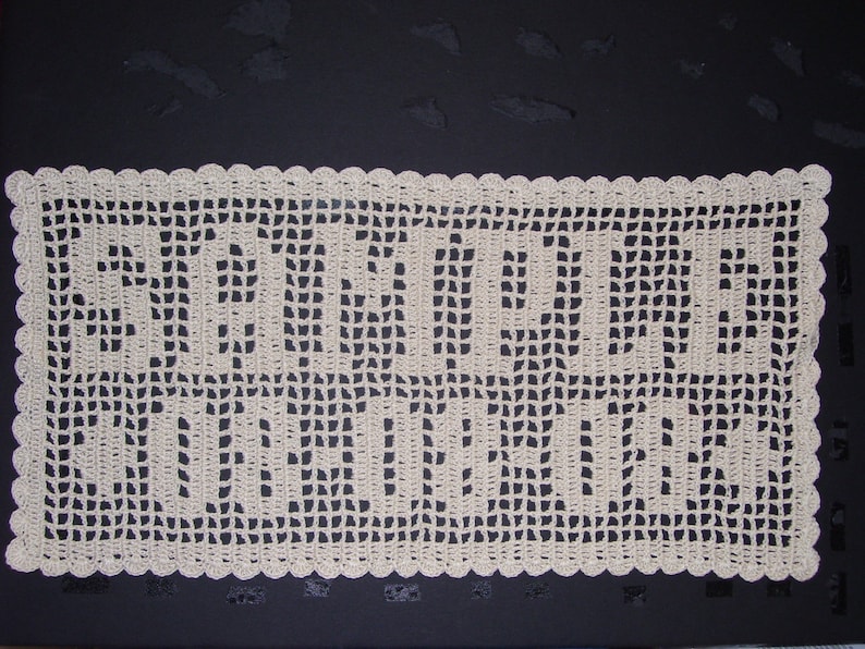 Name Crochet Thread Doily With Date Etsy