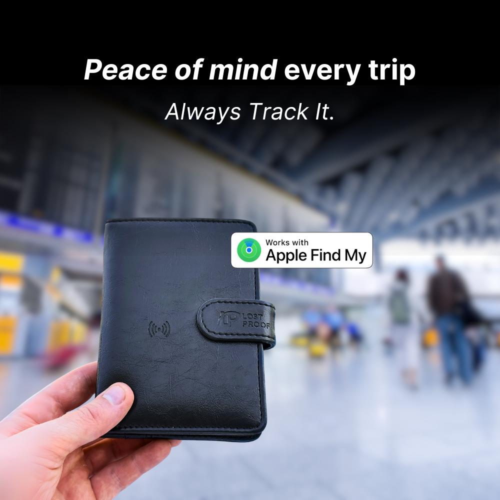 Porte Passeport Avec Suivi GPS CardPass - Marque LostProof - Etanche - Noir - Neuf