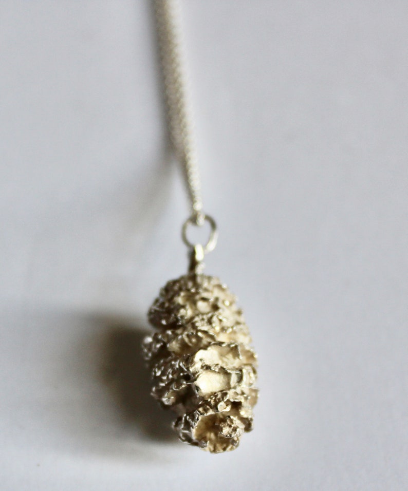 handmade necklace contemporary necklace natural form necklace modern necklace silver necklace Sterling Silver Pine Cone Necklace