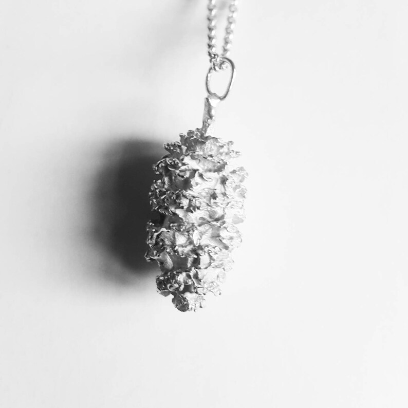 handmade necklace contemporary necklace natural form necklace modern necklace silver necklace Sterling Silver Pine Cone Necklace