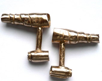 Bronze Whirl Cufflinks, 8th Anniversary Gift