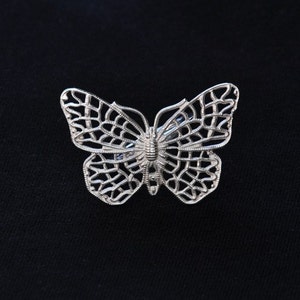 Silver Butterfly Ring, butterfly ring, cocktail ring, statement ring, silver ring image 3