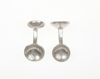 Etched Sterling Silver Cufflinks: Handmade Modern Jewellery