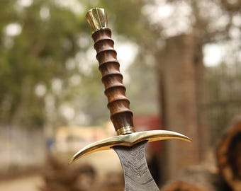 Full Damascus Sword, Hand Forged Medieval Sword,  Real Viking Sword, Roman Sword with Leather Sheath, Groomsmen Gift, Birthday Gift