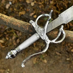 Viking Sword, Medieval Sword, Damascus Sword, Hand Forged Sword, Long Sword, Sword Blade, Real Sword with Leather Sheath, Groomsmen Gift.