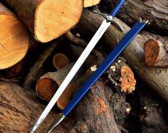 Hand Forged Viking Sword | Custom Greatsword Replica | Real Medieval LARP Cosplay Gift with Leather Sheath