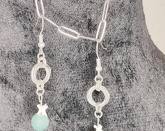 Mobius Ring Vertebrae Earrings