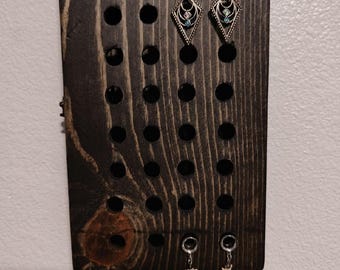 Gauged Plug Holder with Necklace Hooks