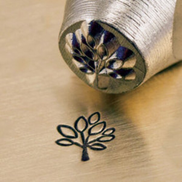 Tree w Leaves Metal Punch Design Stamp Jewelry Stamp 6mm stamping Wood Metal Wax Leather, etc.