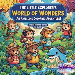 Maravillas del Pequeño Explorador: Libro para colorear educativo y divertido: ¡Aprende diferentes animales, letras, números y formas! Actividad infantil