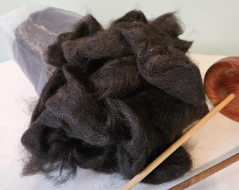 3 Ounces Black Alpaca Roving