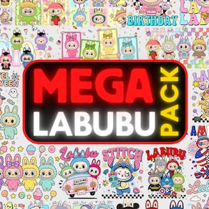 Labubu +1200 Designs PNG Mega Bundle, Labubu Clipart, Labubu PNG, Cute Labubu Vector, Cartoon Character SVG, Cricut Files Digital Labubu Cut
