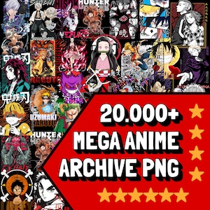 20.000+ Mega Anime Archive Png Bundle with Transparent Background, Print on Demand Png Designs, T-Shirt Hoddies Clothes Pod, Anime Png Pack