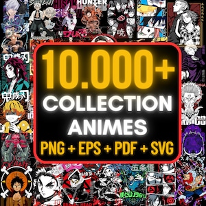 10.000+ Anime Bundle Designs with CLEAR Background, Perfect for Print on Demand,T-Shirt Hoddies Anime PNG, Anime SVG, Mega Pack Anime Design