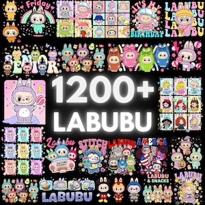 1200+ Labubu Design Png Bundle, Cute Cartoon Character PNGs, Labubu Clipart Pod Pack, Movie Style Labubu Files, Digital Download Sublimation
