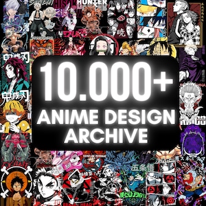 Pacote de design de anime mega: mais de 10.000 designs, arte de anime, streetwear, vetores de anime, design de anime, pacote de design de anime especial, impressão sob demanda