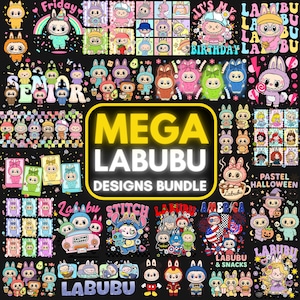 1250+ Labubu Design Mega Bundle, Monster Kawaii Cute Digital Files, Cute labubu png, labubu figures Art, labubu download, Labubu PNG Clipart