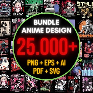 25.000+ Anime Design Archive Transparent Background for POD, High Resulation, Print on Demand Designs, T-Shirt Hoddie Clothes Anime PNG Pack